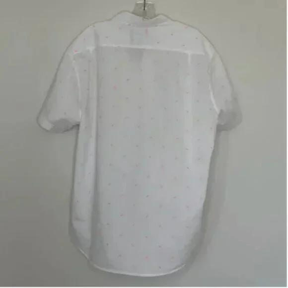 Bonobos White Short Sleeve Cotton Button Down with Pink Fruit Slices Size XL - Picture 5 of 11